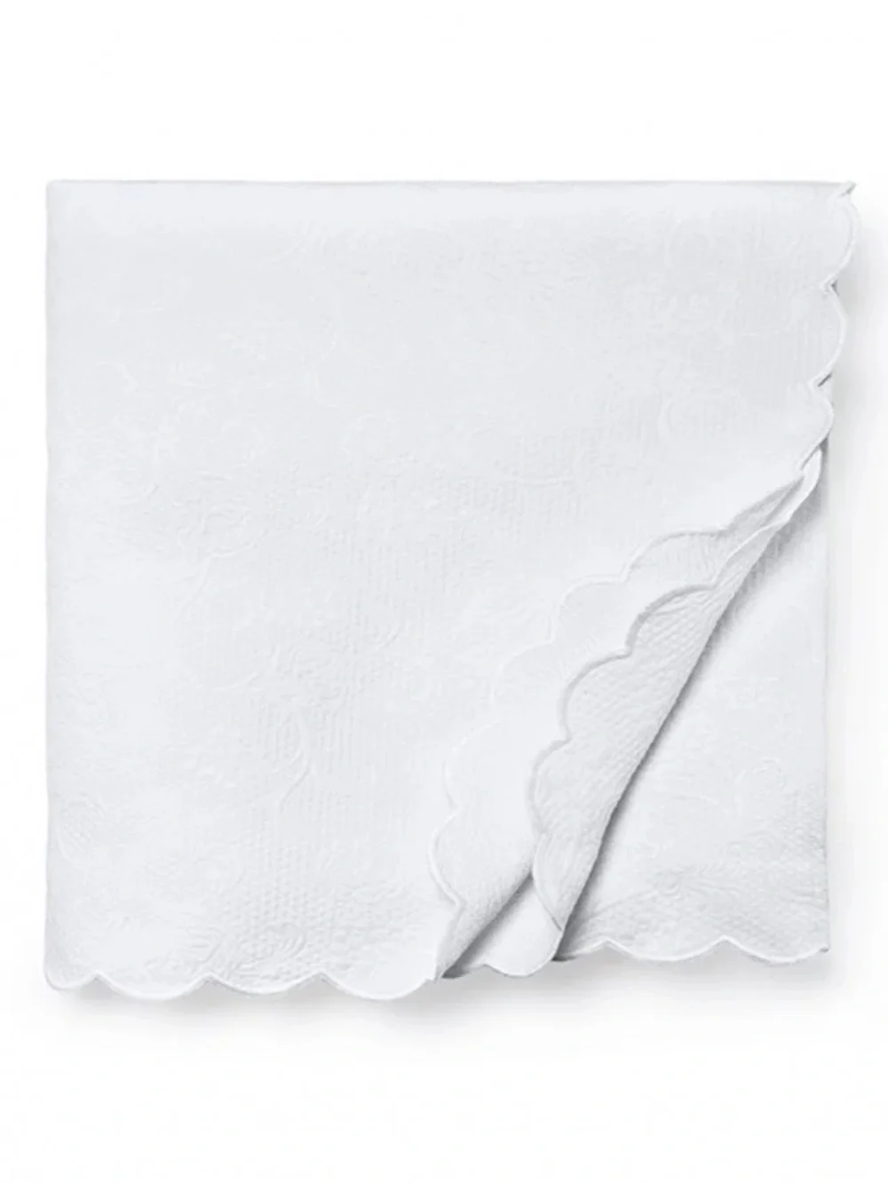 SFERRA Queen Alice white Coverlet textured 0784 scallop 100% cotton blanket
